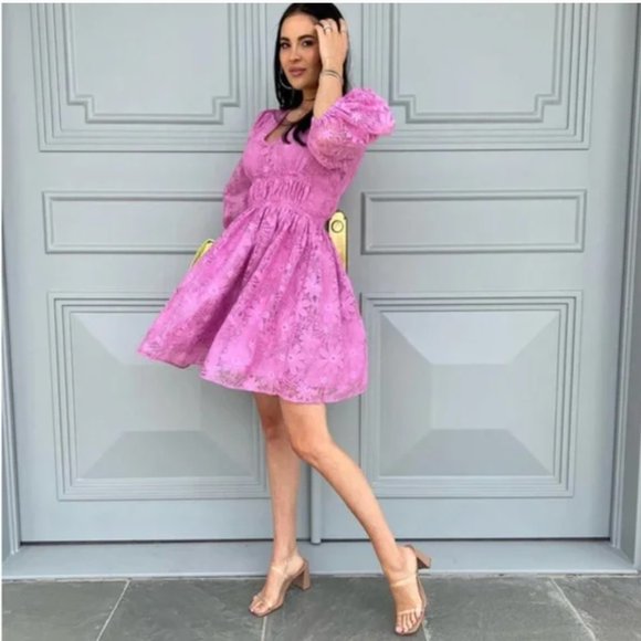 Rachel Parcell Pink Floral Lace Dress Size 6 - Picture 1 of 15